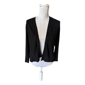 kela Black Open Cardigan Ribbed Pattern Size M